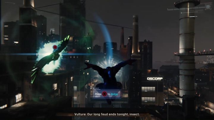 Vulture will aid his ally, beginning with a charge - dodge his attack - Marvels Spider-Man: Vulture and Electro - boss, how to beat? - Bosses - Spider-Man Game Guide