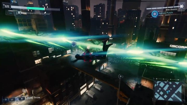 Vulture will try to knock you down using his metal feathers - Marvels Spider-Man: Vulture and Electro - boss, how to beat? - Bosses - Spider-Man Game Guide