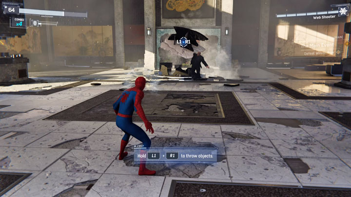 Although Fisk doesnt have any superpowers, his strength is really impressive - Marvels Spider-Man: First Boss Wilson Fisk (The Kingpin) - boss, how to beat? - Bosses - Spider-Man Game Guide