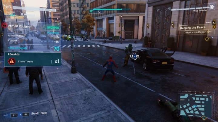 If you are thinking about maxing out the game, pay attention to the crimes committed on the streets of the city (they are marked with a red triangle with an exclamation mark) and try to systematically take action in these events - Marvels Spider-Man: Starting Tips - Basics - Spider-Man Game Guide