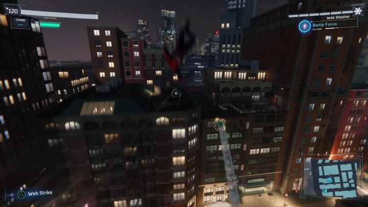 Try to hold a high position and, if necessary, gain speed by holding the left stick down (while falling) - Marvels Spider-Man: A Shocking Comeback - walkthrough - Main missions - Spider-Man Game Guide