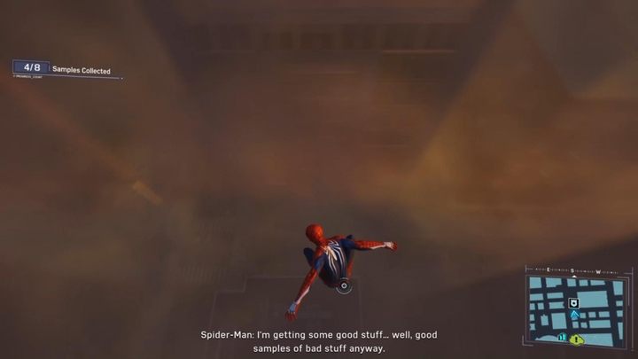 Your task is to swing on the web and use this technique to pass through the clouds of smog marked on the map - Marvels Spider-Man: Harrys Passion Project - walkthrough - Main missions - Spider-Man Game Guide