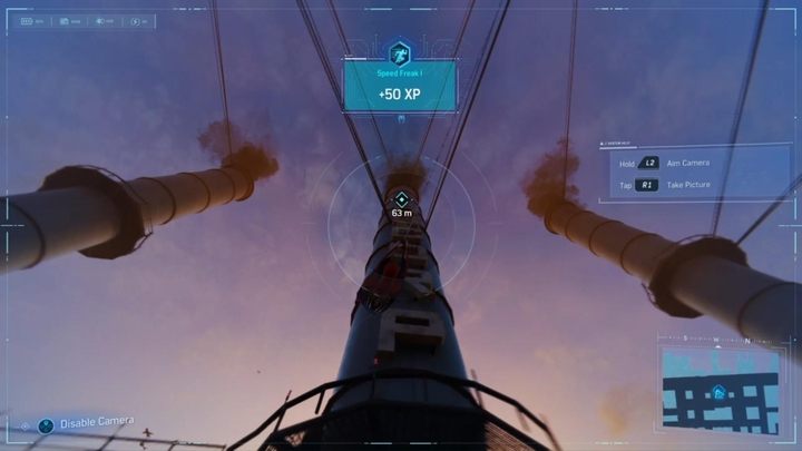 The next objective is to photograph three objects which are generating pollution: two cars and a large chimney - Marvels Spider-Man: Harrys Passion Project - walkthrough - Main missions - Spider-Man Game Guide