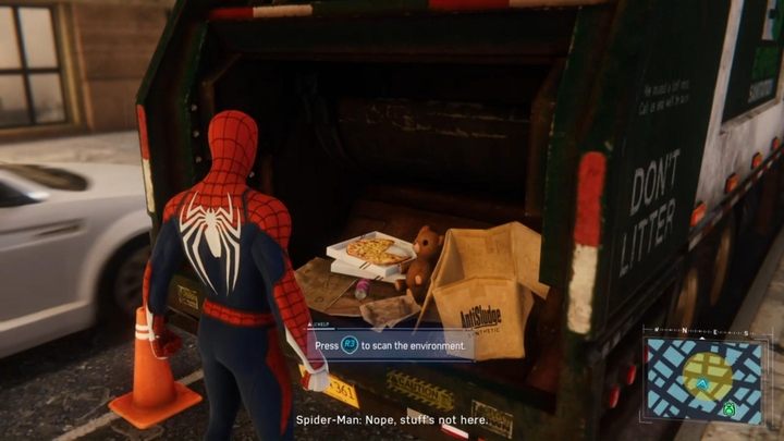 After talking to the operator, you will pick up another trail - head to the parked trucks and search them - Marvels Spider-Man: Home Sweet Home - walkthrough - Main missions - Spider-Man Game Guide