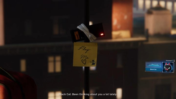 After reaching the roof, you will see a cutscene in which Black Cat will challenge Peter to find her - Marvels Spider-Man: Stakeout - Couch Surfing - walkthrough - Main missions - Spider-Man Game Guide