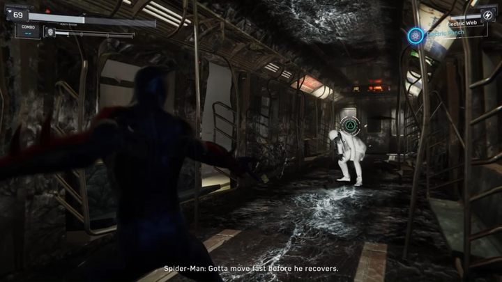 After the fight, rush to the marker - Marvels Spider-Man: The One That Got Away - walkthrough - Main missions - Spider-Man Game Guide
