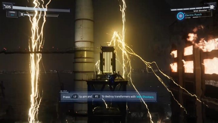 You will be captured by Vulture and start fighting Electro - Marvels Spider-Man: Picking Up the Trail - walkthrough - Main missions - Spider-Man Game Guide