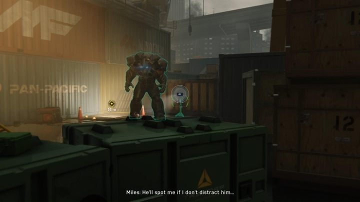 Move to the front - when Rhino appears, hide behind the crate - Marvels Spider-Man: Supply Run - walkthrough - Main missions - Spider-Man Game Guide