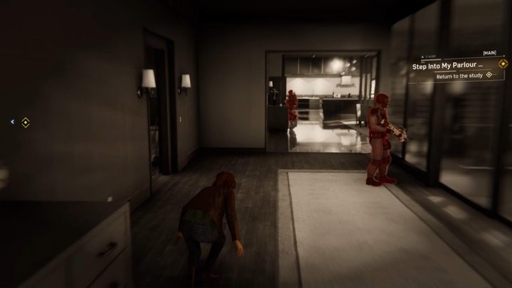 Wait for a bit and stun the first guard you see - Marvels Spider-Man: Step Into My Parlour... - walkthrough - Main missions - Spider-Man Game Guide