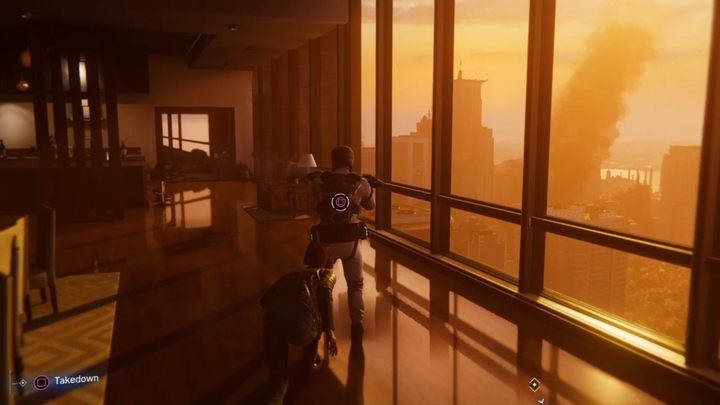 Stun the mercenary and enter the room with the pool - Marvels Spider-Man: Step Into My Parlour... - walkthrough - Main missions - Spider-Man Game Guide