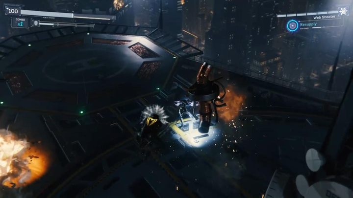 When the battle starts, do what you can to use the web and swing above the arena - Marvels Spider-Man: Pax in Bello - walkthrough - Main missions - Spider-Man Game Guide