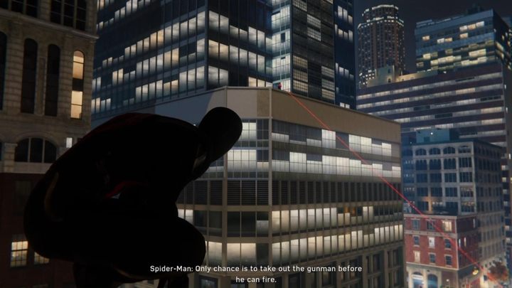 Talk to the policeman and you will learn of the wave of attacks by dangerous snipers - Marvels Spider-Man: Snipe Hunt - walkthrough - Side Missions - Spider-Man Game Guide