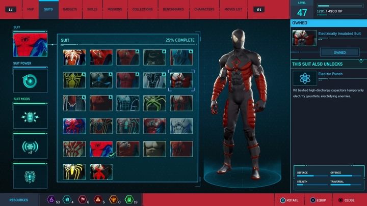 Crafting costs: 1 Research Token, 1 Base Token, 2 Landmark Tokens - Marvels Spider-Man: All in-game suits - Suits and Gadgets - Spider-Man Game Guide