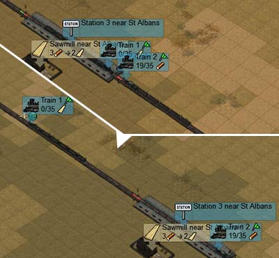 Thanks to this solution the trains are using the same tracks and can freely use the middle station - Simple connections and stations | Building and management - Building and management - Mashinky Game Guide