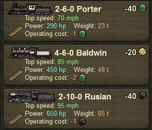 You should quickly gather yellow tokens to buy Baldwin - Early age of steam | Engines - Engines - Mashinky Game Guide