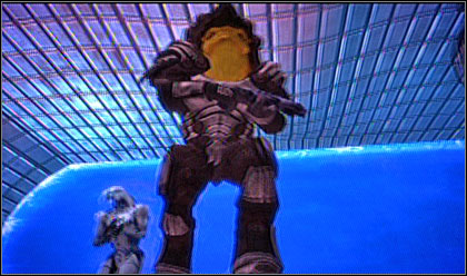 You cant talk your way out of a fight, so you must defeat the krogan battlemaster along with his geth soldiers - Mass Effect: The Ruins - Therum walkthrough - Mass Effect: Therum - Mass Effect Guide & Walkthrough