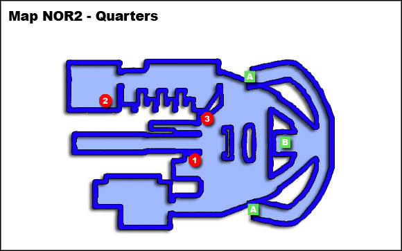LEGEND (Map NOR2) - Mass Effect: Spacecrafts Map - rooms, quarters, interactions - Mass Effect: Normandy - the return - Mass Effect Guide & Walkthrough