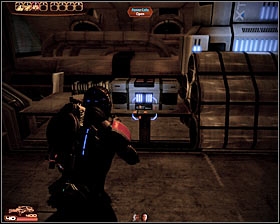 I would recommend that you ignore the main mission for the time being and head forward to explore the surrounding area - Mass Effect 2: Dossier: The Professor - walkthrough - Main quests - Mass Effect 2 Guide & Walkthrough