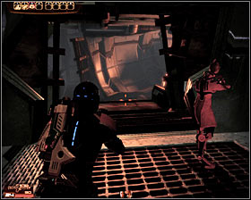 Head down to a lower level and open a door located to your right to enter a room with a lot of destroyed mechs - Mass Effect 2: Dossier: The Convict - walkthrough - Main quests - Mass Effect 2 Guide & Walkthrough