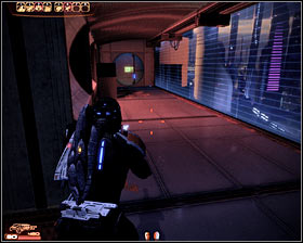 There are two passageways leading to the next area - you can choose the left corridor (first screenshot) which is going to be heavily guarded or you can choose the right corridor (second screenshot) which would allow you to surprise some of the enemy units - Mass Effect 2: Dossier: The Assassin - walkthrough - Main quests - Mass Effect 2 Guide & Walkthrough