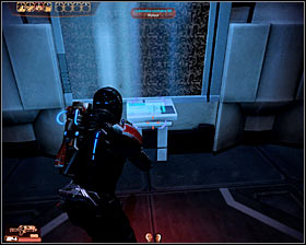 Return to the main area of the station for the last time and interact with a central terminal (first screenshot) - Mass Effect 2: Abandoned Research Station - N7 walkthrough - N7 quests - Mass Effect 2 Guide & Walkthrough