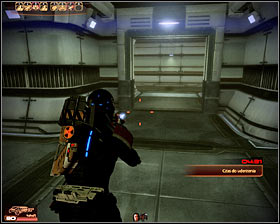 Youll have to use a console located to your right (first screenshot) in order to unlock a passageway to the next area - Mass Effect 2: Imminent Ship Crash - N7 walkthrough - N7 quests - Mass Effect 2 Guide & Walkthrough