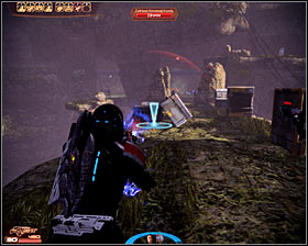 Keep fighting until its safe and then proceed to a lower section of the map - Mass Effect 2: Blood Pack Base - N7 walkthrough - N7 quests - Mass Effect 2 Guide & Walkthrough