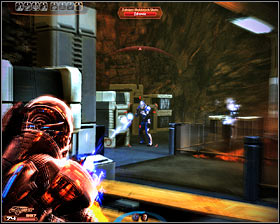 Remain on the balcony and take your time to find a very long corridor (first screenshot) - Mass Effect 2: Archeological Dig Site - N7 walkthrough - N7 quests - Mass Effect 2 Guide & Walkthrough