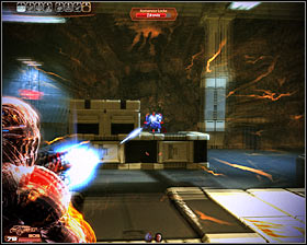 Be careful, because a new mini-boss (Blue Suns leader) will soon arrive here - Mass Effect 2: Archeological Dig Site - N7 walkthrough - N7 quests - Mass Effect 2 Guide & Walkthrough