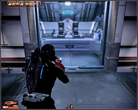 You cant open the door by solving a mini-game so instead you should inspect a corridor found to your right - Mass Effect 2: MSV Strontium Mule - N7 walkthrough - N7 quests - Mass Effect 2 Guide & Walkthrough