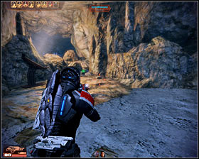 You wont find any interesting items in this room so you may proceed to the next area right away via a large hole in the wall (first screenshot) - Mass Effect 2: Blue Suns Base - N7 walkthrough - N7 quests - Mass Effect 2 Guide & Walkthrough