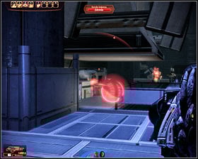 This battle is going to take place in a large shipping yard with a conveyor belt in the middle - Mass Effect 2: Miranda: The Prodigal - walkthrough - Companion quests - Mass Effect 2 Guide & Walkthrough