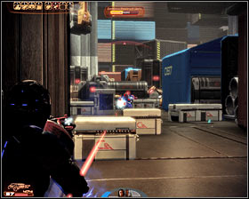 Start heading forward and dont forget that your entire team should be using cover, especially since itll be slightly more difficult to succeed here - Mass Effect 2: Garrus: Eye for an Eye - walkthrough - Companion quests - Mass Effect 2 Guide & Walkthrough