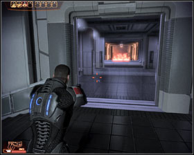 Open a new door and once youre inside a much larger room take cover behind a big object located in front of the entrance - Mass Effect 2: Lazarus Research Station - Prologue walkthrough - Main quests - Mass Effect 2 Guide & Walkthrough