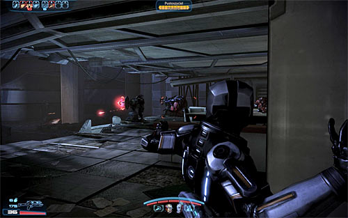 Proceed towards an upper floor of the building and once youre close enough to your current destination surprise Reaper forces stationed in the next room - Mass Effect 3: Priority, Earth #2 - walkthrough - Main Missions - Mass Effect 3 Guide