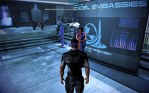 Khalisa can be met for the first time while trying to enter the office of Commander Bailey at [Citadel: Citadel Embassies] - Mass Effect 3: Citadel: Khalisa al-Jilani - walkthrough - Missions on the Citadel - Mass Effect 3 Guide