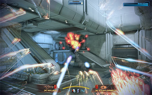 Its much easier to deal with the enemies using the Mech, as the machine is very resistant and has large fire power - Mass Effect 3: Grissom Academy: Emergency Evacuation - walkthrough - Missions outside the Citadel - Mass Effect 3 Guide