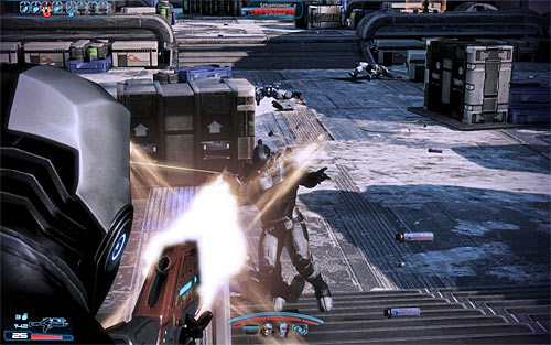 Watch a cut-scene showing fights between the scientists and Cerberus soldier and once youve reached your destination begin exploring [Gellix: Science laboratory] - Mass Effect 3: Arrae: Ex-Cerberus Scientists - walkthrough - Missions outside the Citadel - Mass Effect 3 Guide