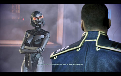 A very interesting cutscene will start, during which you will learn that EDI EDI has decided to take an organic form by transfering a part of her conscience to the murdered doctor Eva - Mass Effect 3: Normandy SR-2: EDI - walkthrough - Side Missions - Mass Effect 3 Guide