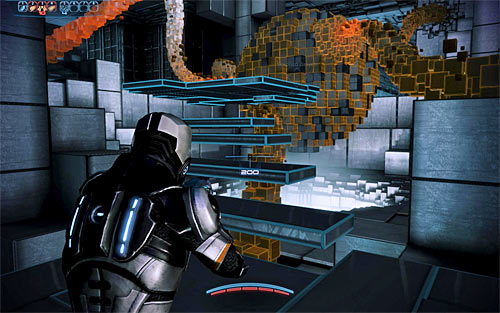 Start moving towards the second data cluster seen in the distance, using the passageway which was previously blocked by red tiles (screen above) - Rannoch, Geth Fighter Squadrons - walkthrough - Main Missions - Mass Effect 3 Guide