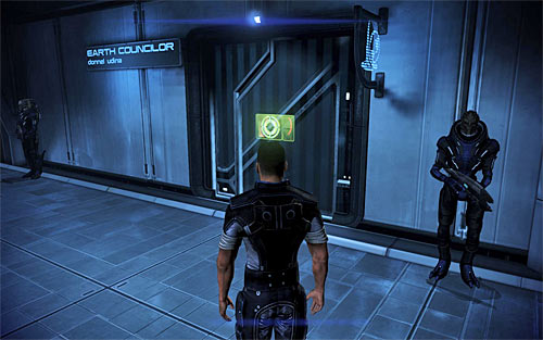 After reaching the next floor head west, towards the office of the human ambassador - Mass Effect 3: Priority, The Citadel - walkthrough - Main Missions - Mass Effect 3 Guide