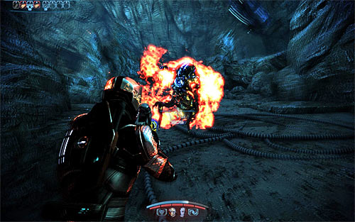 Right after jumping onto the lower level you should place your team behind covers, as theres another Ravager in the area - Mass Effect 3: Attican Traverse, The Rachni - walkthrough - Main Missions - Mass Effect 3 Guide