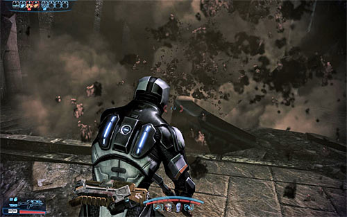 Drop down to a lower level and notice that brutes have begun appearing in the area - Mass Effect 3: Priority, Tuchanka - walkthrough - Main Missions - Mass Effect 3 Guide