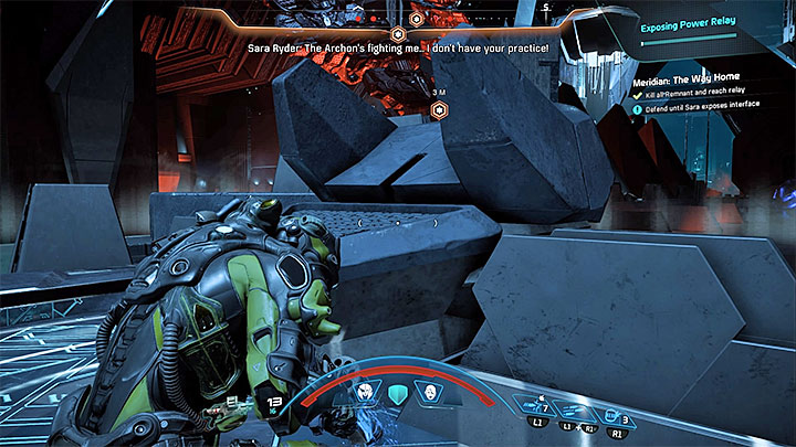 Stay nearby the relay and defend yourself - How to defeat the final boss in the heart of Meridian? | Boss fights | Walkthrough - Boss battles - Mass Effect: Andromeda Game Guide