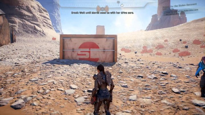 The first object to scan is stored inside this container. - Search for the Stolen Remnant Drive Core on Elaaden - Elaaden - Mass Effect: Andromeda Game Guide