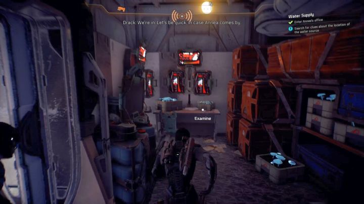 On the left from the entrance there is an item you must examine. - Water Supply on Elaaden - Elaaden - Mass Effect: Andromeda Game Guide