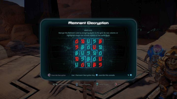Remnant Decryption puzzle solution. - Taming a Desert on Elaaden - Elaaden - Mass Effect: Andromeda Game Guide