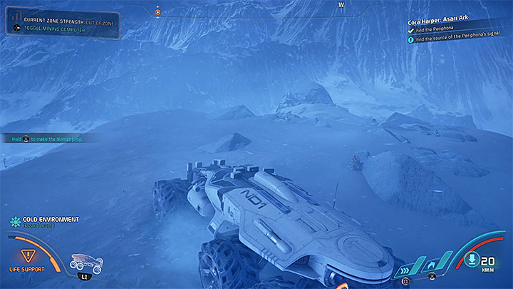 Use Nomad and get to the marked place to have the goals updated - Cora Harper: Asari Ark | Allies and Relationships - Allies and Relationships quests - Mass Effect: Andromeda Game Guide