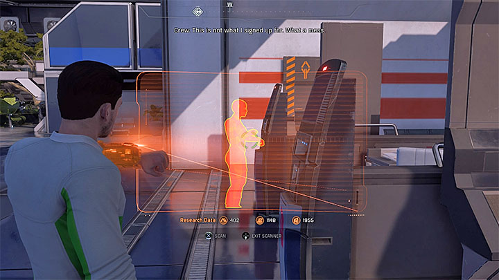 Equip the scanner and follow the interactive clues left by your targets previous activities - Contagion | Nexus side quests - Nexus - Mass Effect: Andromeda Game Guide