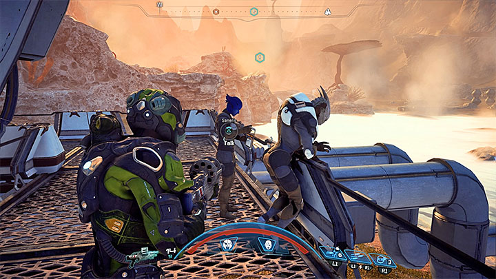 Saneris and Drexel can be found on the balcony overlooking one of the sulfur pools - Counting Bodies | Kadara side quests - Kadara - Mass Effect: Andromeda Game Guide